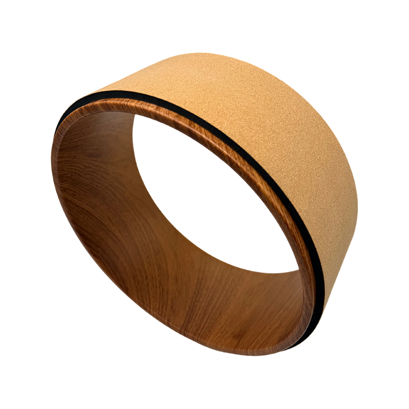 Large Hydrographic Open-Back Cork Yoga Wheel (ABS Inner Wheel)