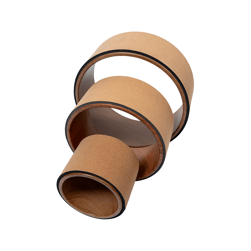 Three-Sized Equal Height Back Stretch Cork Yoga Wheel Set